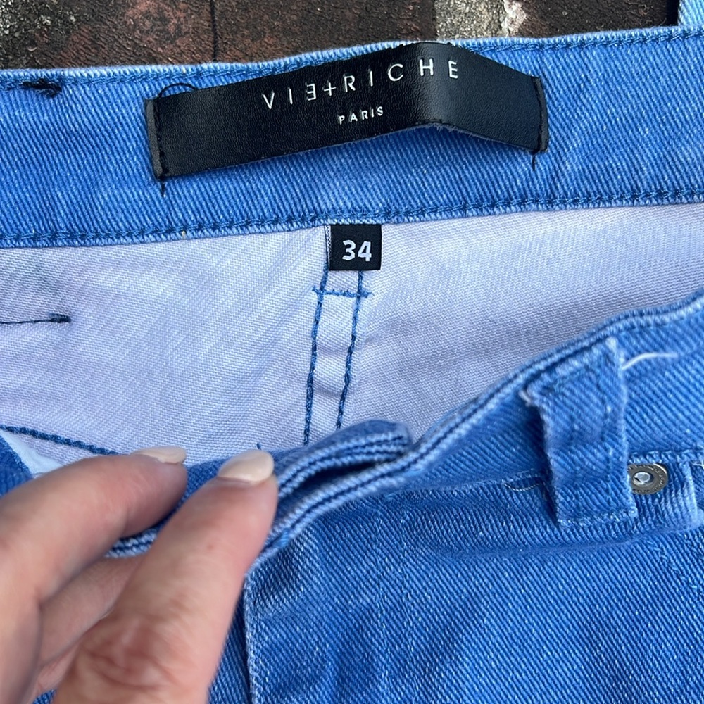 Vie Riche Baroque Print Denim Pants size 34 - Picture 3 of 10
